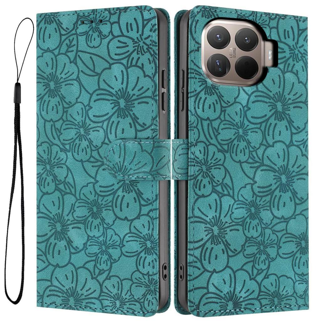 For Xiaomi 15T Pro Flip Case Cherry Blossom Pattern Leather Wallet Stand Phone Cover with Wrist Strap
