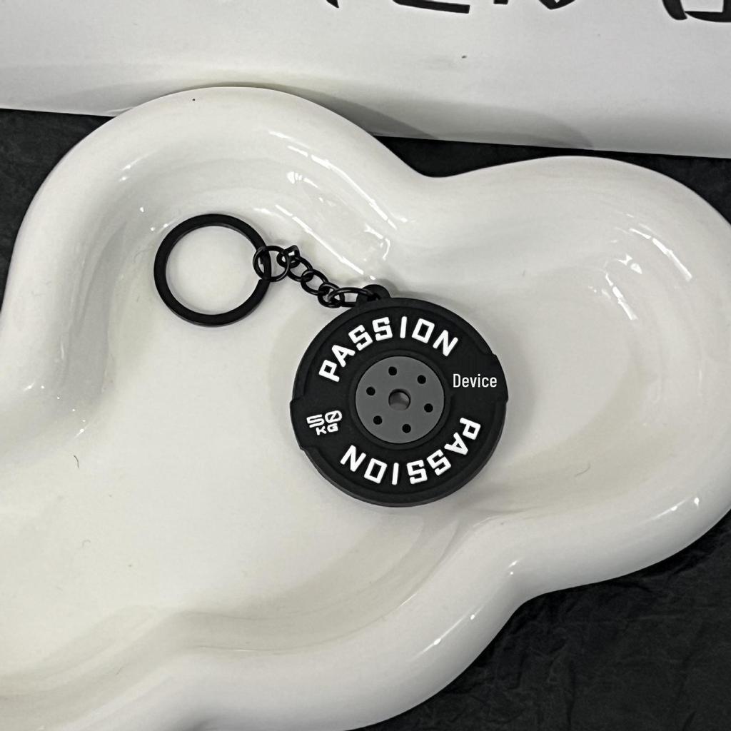 Miu Series Dumbbell Plate Keychain: Trendy Fitness Accessory & Sports Jewelry Gift