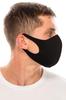 Black Cloth Face Covers, Economy Pack of 4, Thin Breathable Single Layer, Washable, Reusable Mask, Unisex, Laser Cut