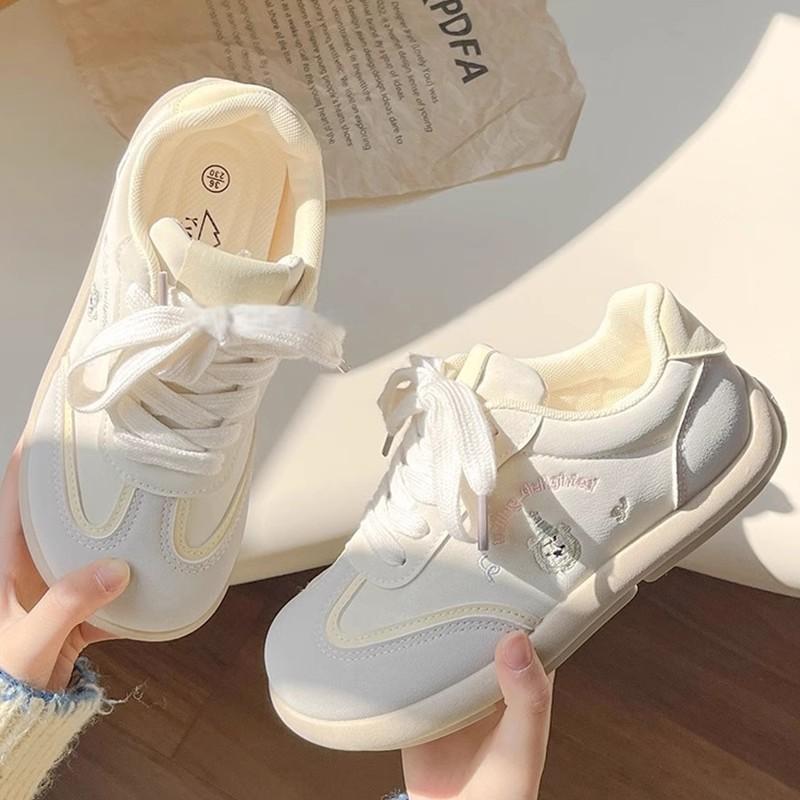 High-value spring board shoes women's 2025 new versatile ins single shoes girls platform white shoes German training shoes