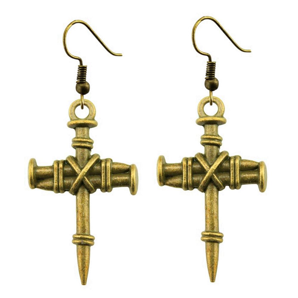 Cross Dangle Earrings Minimalist Gothic Christian Symbol Drop Earrings Girl Jewelry