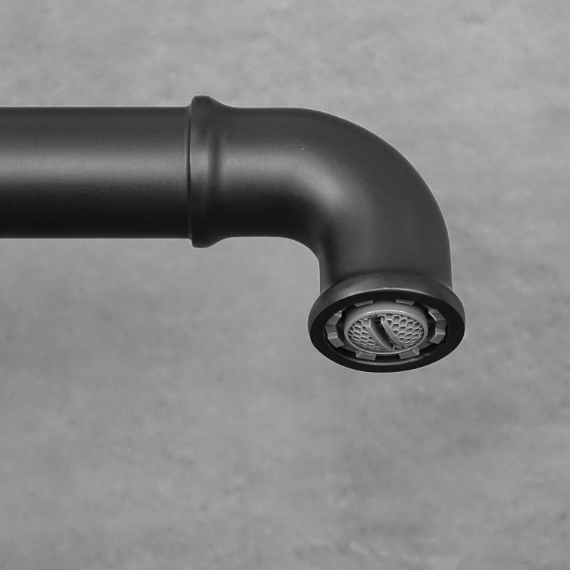 SALFORD black two-hole free-standing washbasin tap