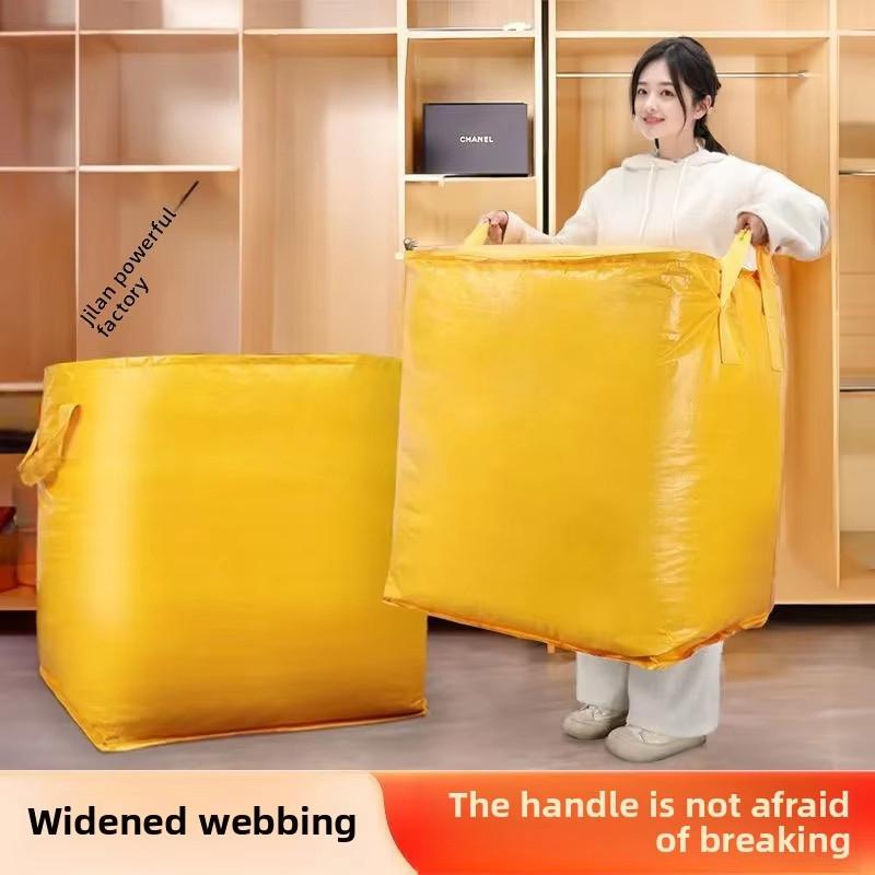 Large Capacity Moving Packaging Bag 100L Waterproof Woven Clothes Organizer for Dormitory Home Packing Storage