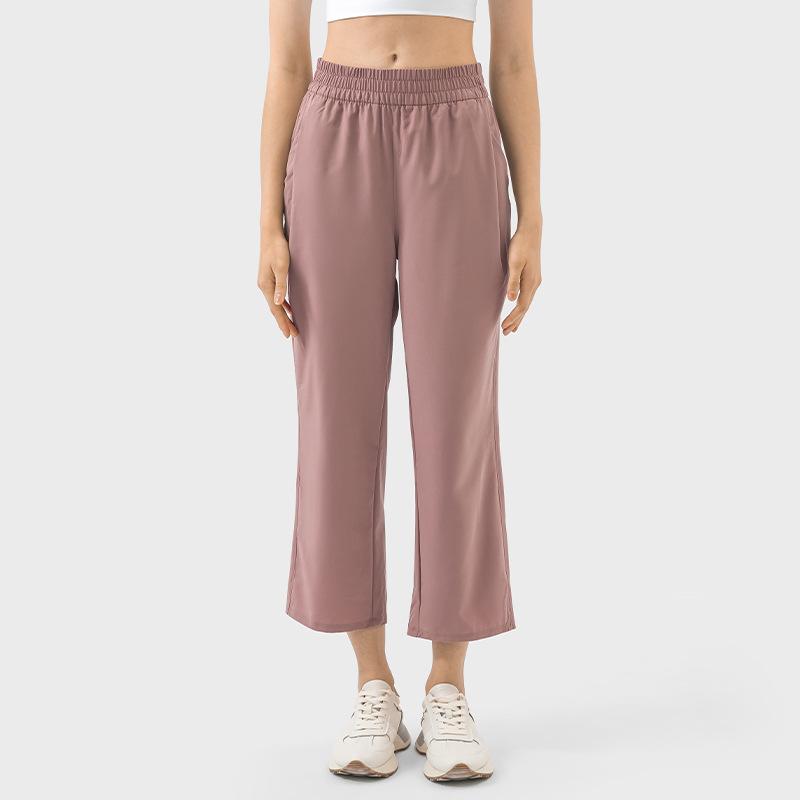 

Весенне-летние универсальные свободные спортивные и повседневные бриджи из четырехсторонней эластичной ткани для фитнеса, бега, уличного фитнеса, прямые брюки SS 12