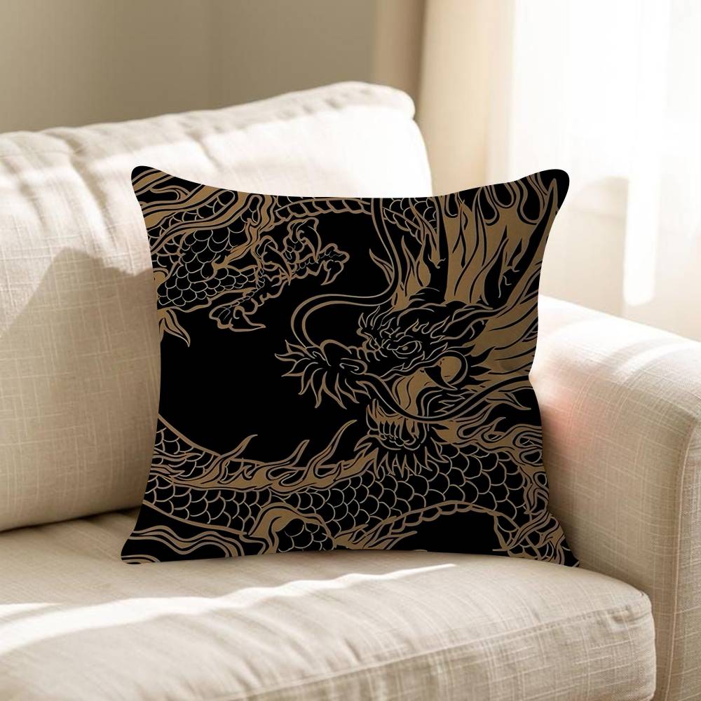 Fashion Black Dragon Pillow Cover For Bedroom Room And Living Room Sofa Decorative Cushion Cover