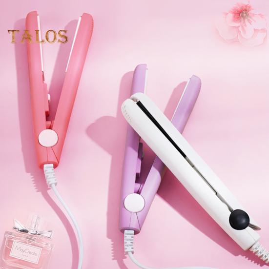 Mini Dual Purpose Curling Iron 2-In-1 Curling Wand Flat Iron Hair Straightener Curler Fast Heating Portable Travel Women Short Long Hair Styling