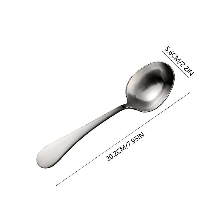 1/2 Pcs Deep Round Soup Spoons, 316 Stainless Steel Large Soup Spoons, Perfect for Cereal, Bouillon, Milk Soup & Dinner Guests 1Pcs-Silver
