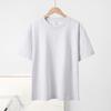 New Loose Pure Cotton Short-sleeved T-shirt Regular Shoulder Round Neck Tops Solid Color Versatile Short-sleeved Bottoming Shirt
