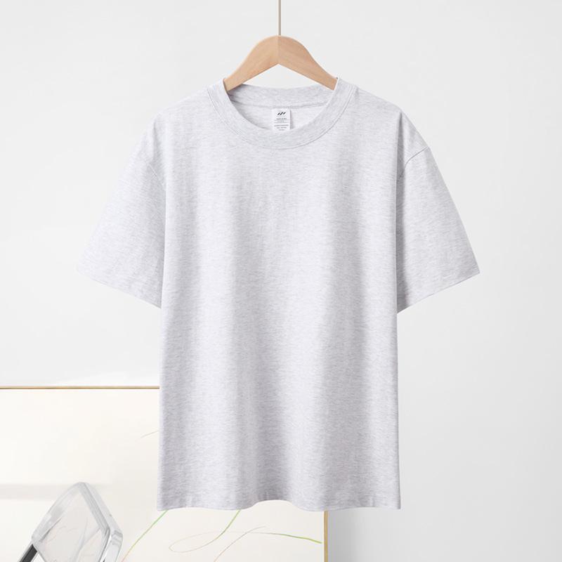 New Loose Pure Cotton Short-sleeved T-shirt Regular Shoulder Round Neck Tops Solid Color Versatile Short-sleeved Bottoming Shirt