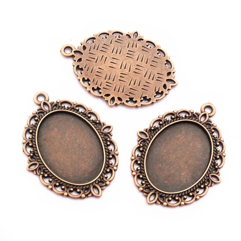 10 Stück 18x25mm Innenmaß 8 Farben Vintage Stil Cameo Cabochon Basis Fassung Anhänger Halskette Schmuckzubehör