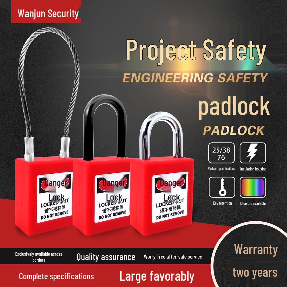 Wanjun Industrial Safety Padlock, Insulated Plastic, LOTO Electrical Lock.