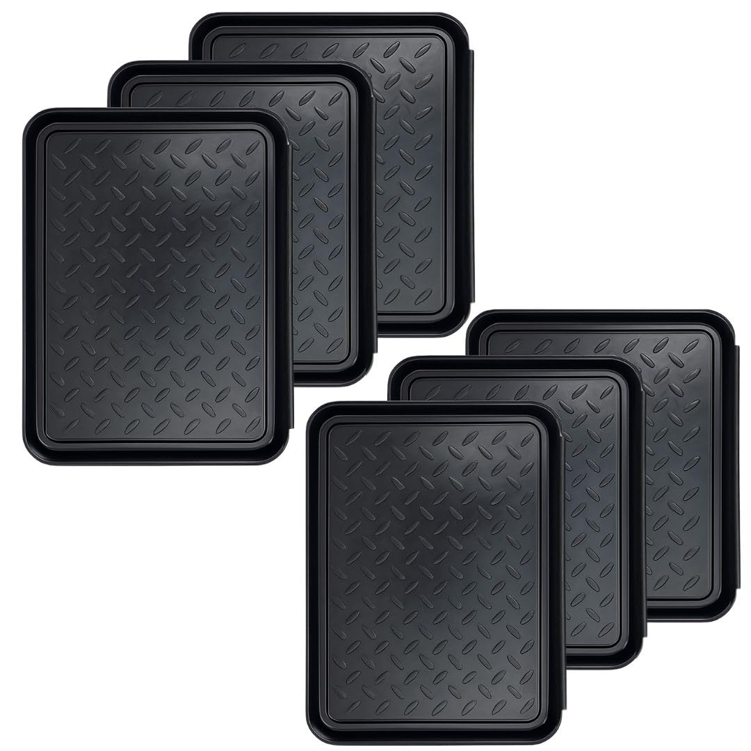 

cobalt planet Multi-purpose Interlocking Tray, Tent, Shoe Rack, Shoe Tray, For Cars, Black, Trays, 35x27 black set of 6 чёрный