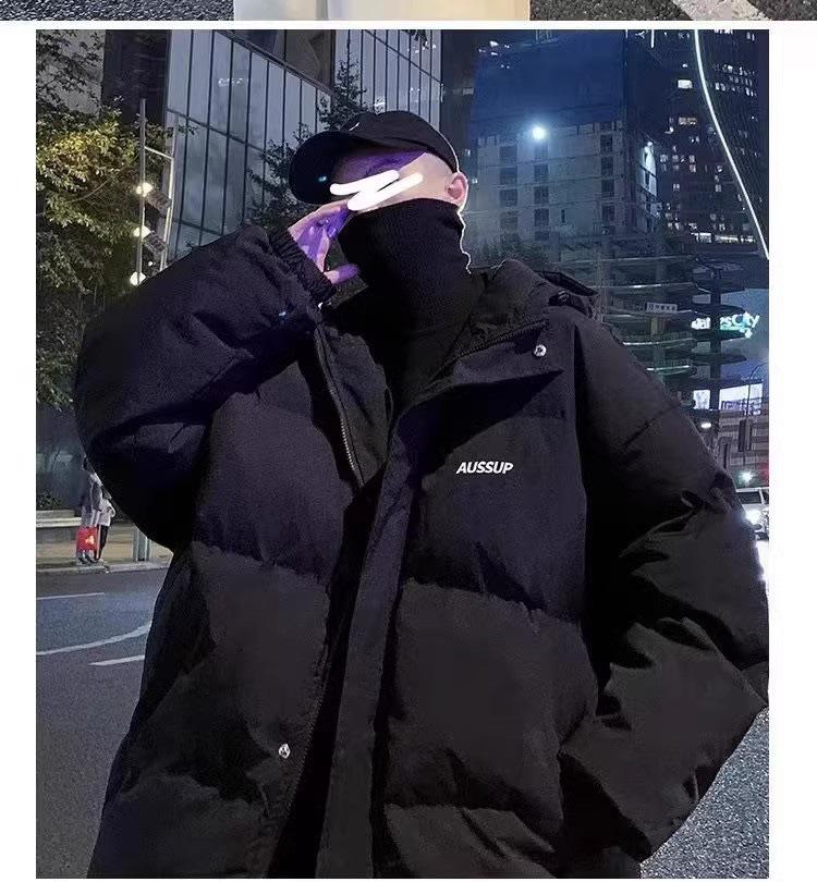 Men's Plus Size Hooded Down Puffer Jacket - Thick, Warm, and Versatile Winter Coat for Couples and Students