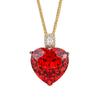 Jewelry Bird'S Nest Cut White Plated Blue Heart Temperament Gold Pendant Necklace Main Stone 20 * 20