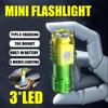 3-LED Super Helles Taschenlampen-Mini-Blitzlicht, Tragbar, Wiederaufladbar, Outdoor-Notfall-Scheinwerfer mit Stiftclip und Magnet am Heck