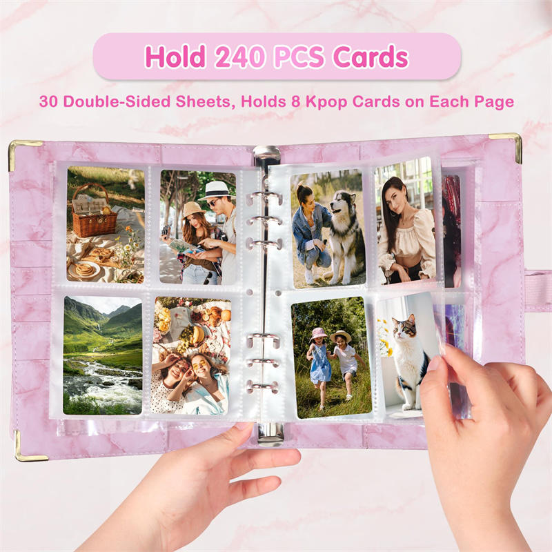 Binder Photocards Holder Photo Card Cards Collect Book Kpop Album A5 with 25pcs four grid inner page