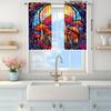 2pcs Colored Glass Mushroom Printed Curtain for Home Decor - Rod Pocket Window Treatment for Bedroom,Office,Kitchen, Living Room