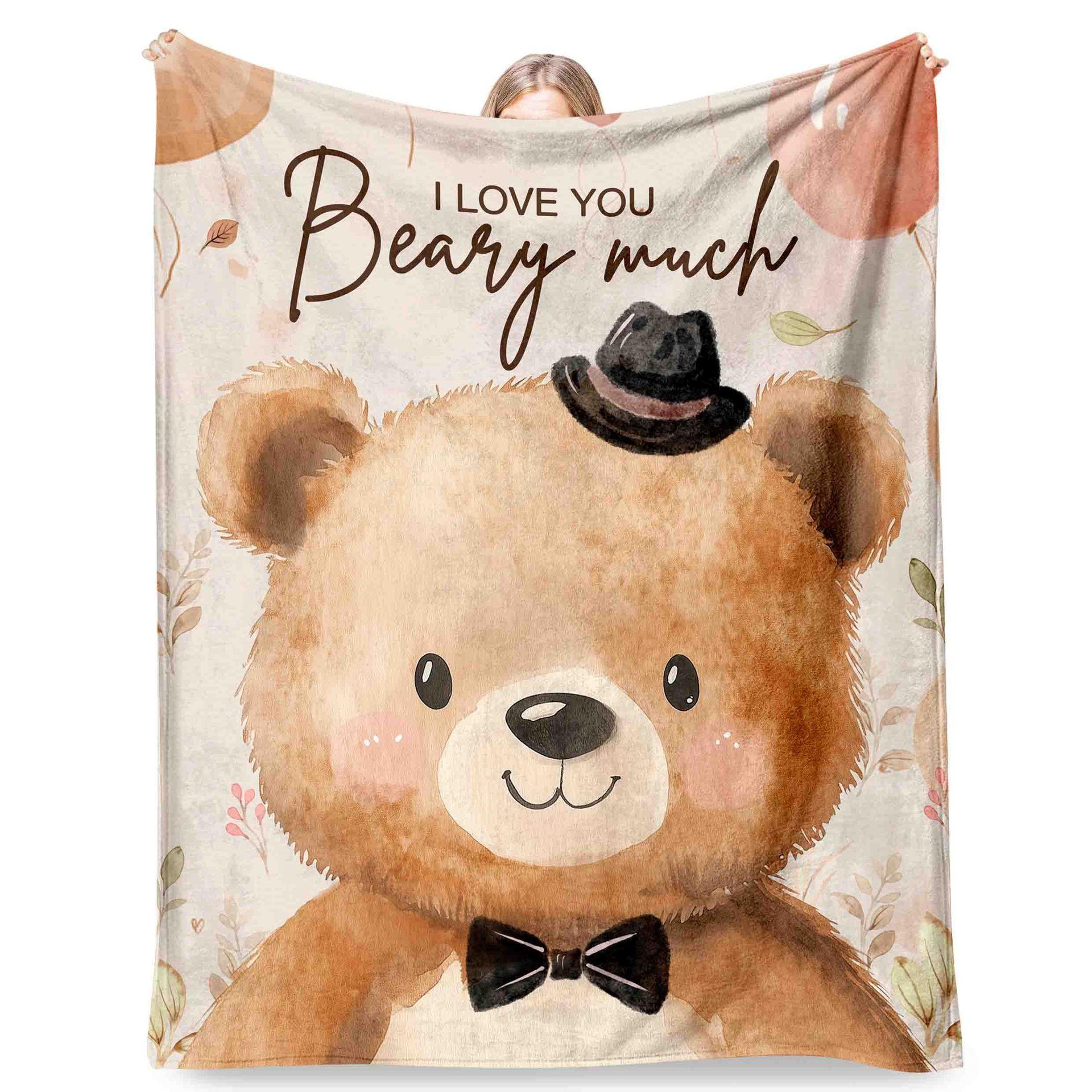 

Cartoon otter pattern Printed Blanket for Sofa Bed Travel Camping Living Room Office Conditioning Blanket for All Seasons Gifts 75x90cm