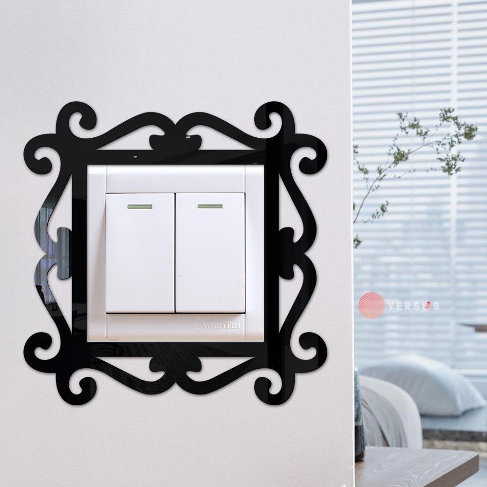 Partition Wallpapers Home Decor - Square Acrylic Mirror Switch Stickers,Self-Adhesive Reflective Decals for Living Room Bedroom