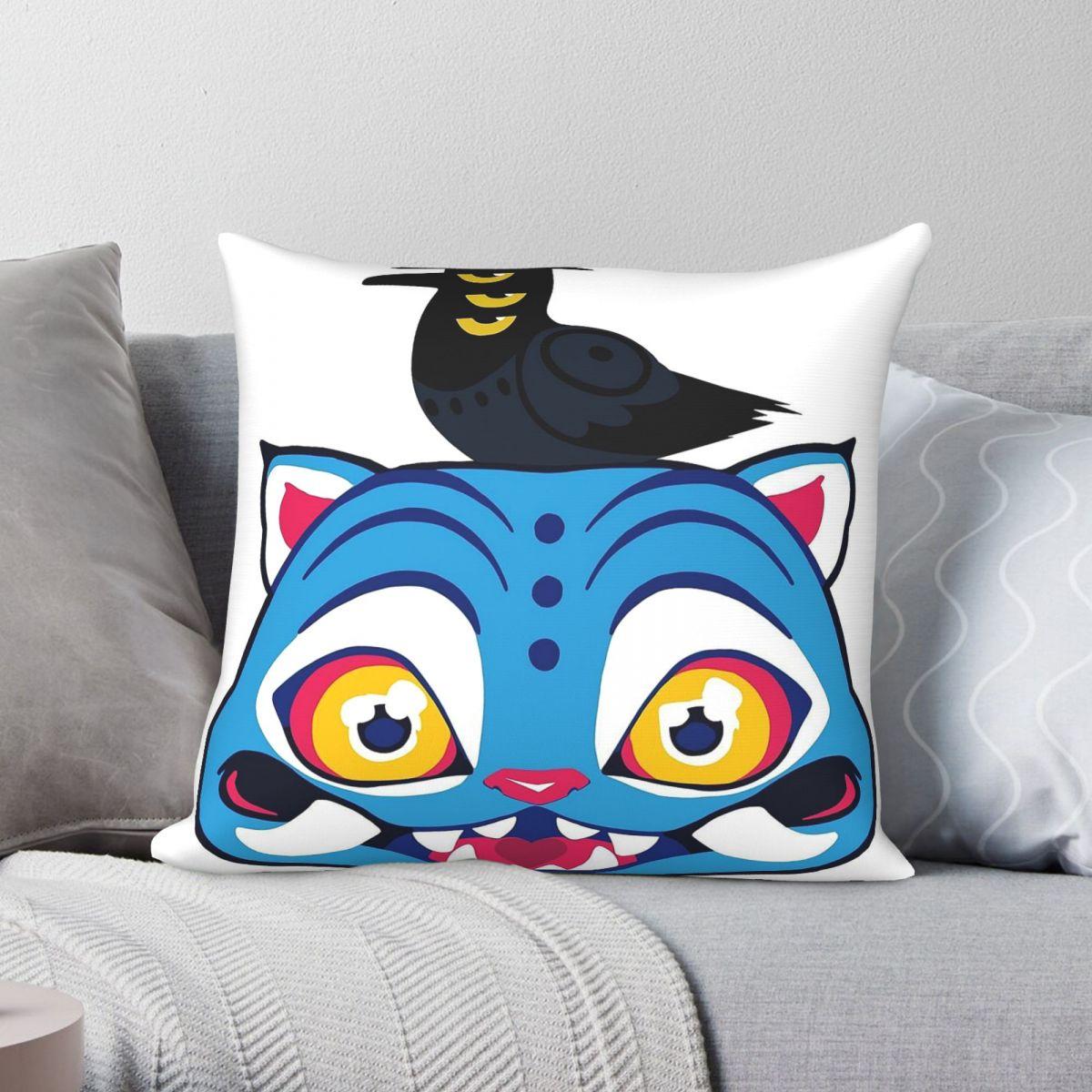 Exquisite Ornaments Unisex Derpy Tiger Sussie The Magpie Square Pillowcase Polyester Linen Velvet Creative Decor Throw Pillow Case Home Cushion Cover 45X45
