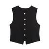 Kaslead New Arrival Women's Clothing Fashion Style Decorated Row Button Knitting Vest Skirt 5584664 5584665