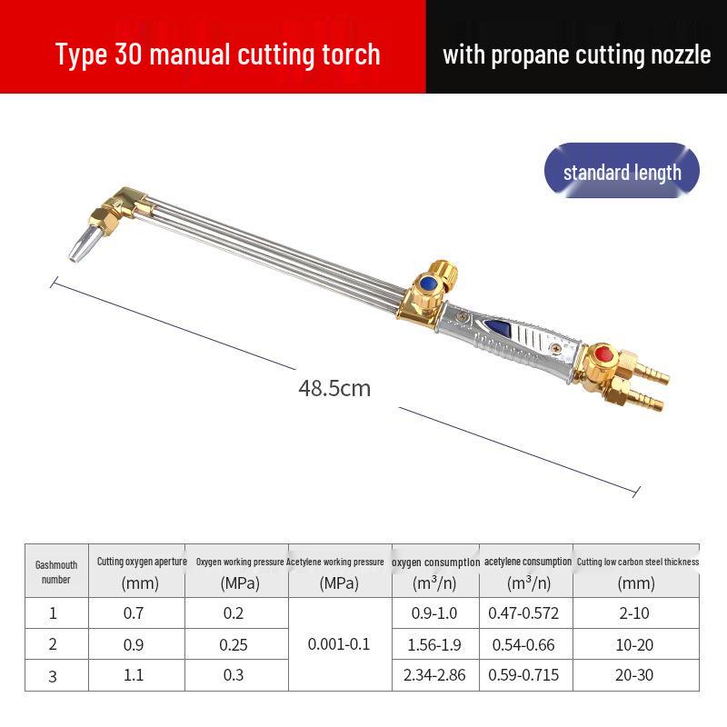 Stainless Steel Explosion-Proof 30 Type Acetylene/Propane/Oxygen Three-Tube Cutting Torch