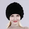 Russian Lady 100% Natural Real Rex Rabbit Fur Hats Women Kintted Outdoor Rex Rabbit Fur Hat New Warm Real Fur Caps