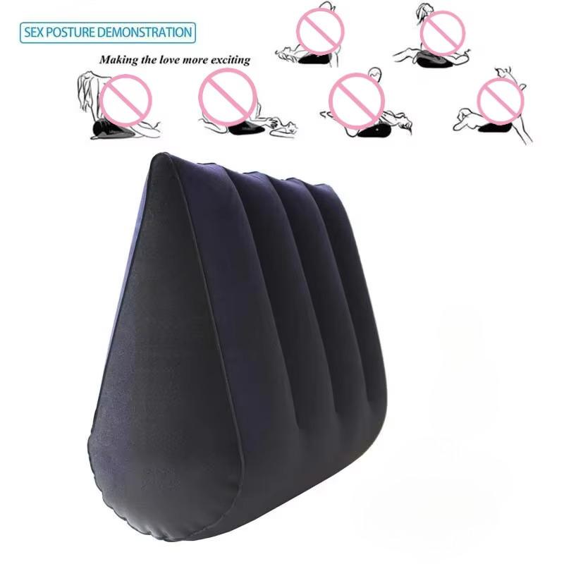 Nafukovací sexuální polštář pro dospělé hry Trojúhelníkový pomocný polštářek Pomůcka pro polohu G-bodu Klín na postel Přenosná sexuální hračka Podpůrný polštář