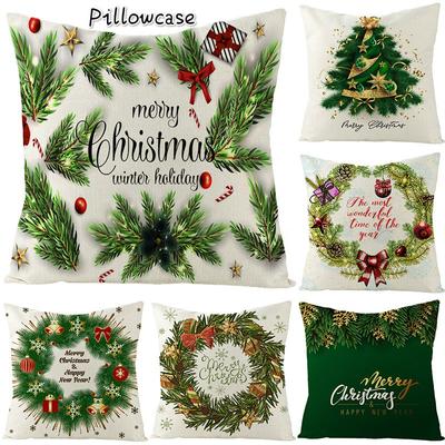 Cotton Linen Cushion Cover 45*45 Christmas Pillowcase Sofa Cushions Pillow Cases Pillow Covers Home Decor
