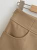 2026 Women's Slim High Waist Khaki Suit Shorts - Elegant, Straight Leg Casual Hot Pants