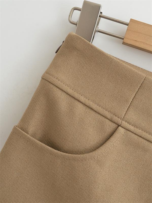2026 Women's Slim High Waist Khaki Suit Shorts - Elegant, Straight Leg Casual Hot Pants