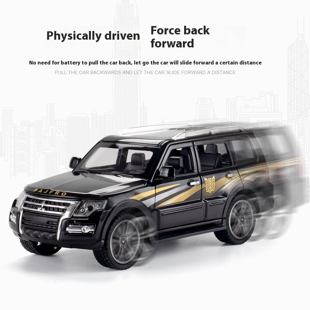 Simulation 1/32 Mitsubishi Pajero Automobile Model Alloy Die Cast Body Strong and Durable Children's Toy Car Model with Sound and Light