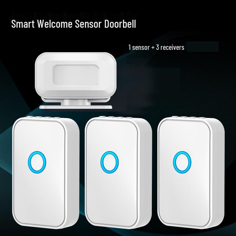 Voice Prompt Rechargeable Doorway Welcome Sensor - Shop Entrance Greeter and Split Doorbell for Supermarkets