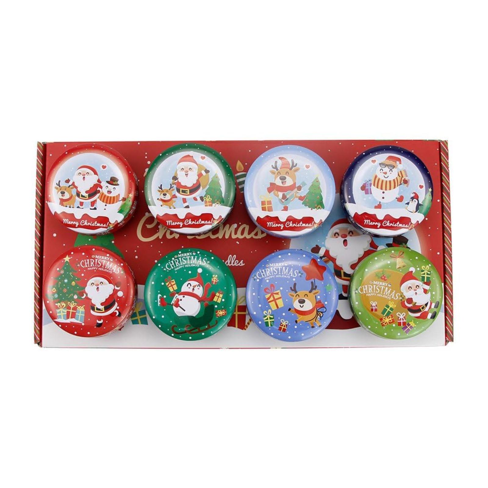 

8 Pcs Tinplate Empty Scented Candle Tin Jars Reusable Storage Case Christmas Holiday Gifts Holiday Party Decoration