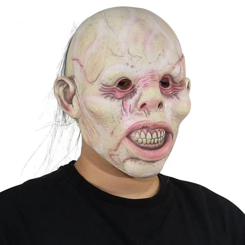 Horror Headgear for Elderly Bald Men, Halloween Zombie Scary Masquerade Haunted House Escape Room Zombie Props
