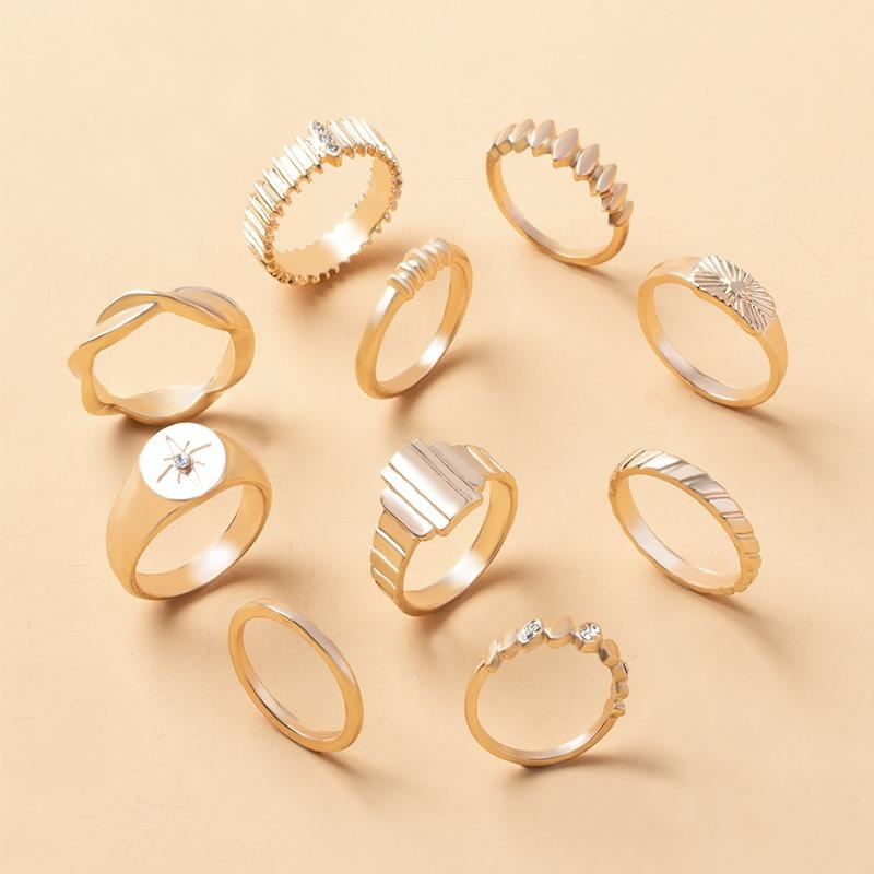 Alloy Ring Set Jewelry Niche Light Luxury Accessories Women's High-end Jewelry Diamond Ring