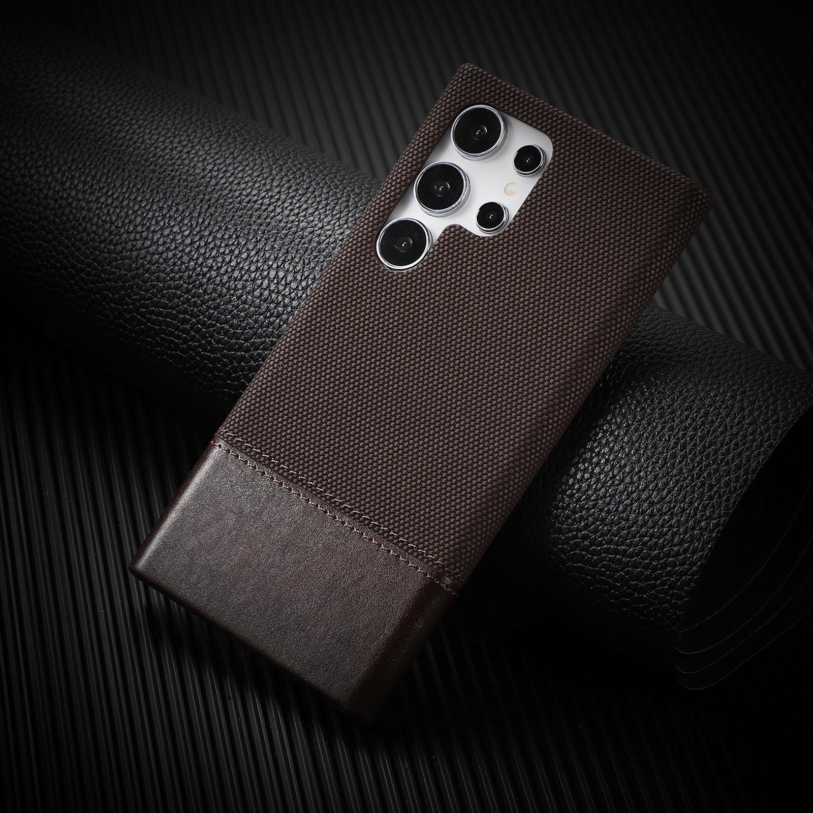 Splicing plain leather mobile phone case Samsung S11ULTRA trend S11ULTRA half pack S11ULTRA hard case S25ULTRA