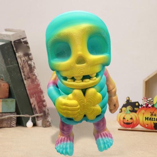 

3D-печатная фигурка скелета, кролик, сердце любви, четырехлистный клевер, шар, модель скелета, стоящая игрушка-скелет, украшение для рабочего стола, орнамент