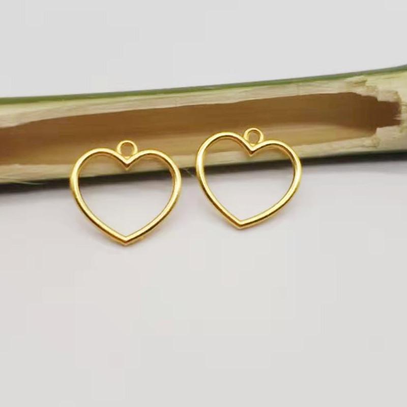 Hollow Heart Pendant DIY Keychain & Earring Charm Accessory Necklace