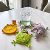 Hand Woven Knitted Cup Mat Funny Animal Drink Coaster Creative Water Cup Mat  Gift