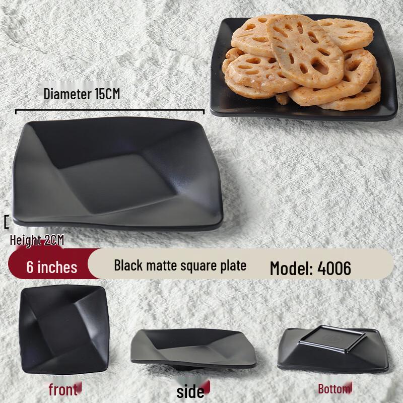 10-Pack Square Plastic Appetizer Dishes