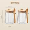 Set of 2 Conical Glass Sugar Jars with Spoons