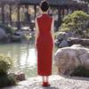 Bridal toasting dress cheongsam 1011 new burgundy sleeveless new Chinese engagement daily dress women spring summer