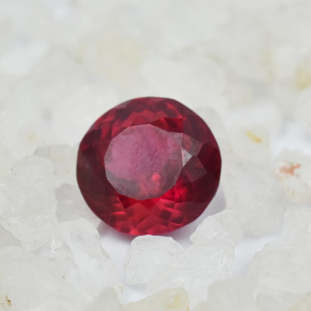 Natural Red Ruby 6.15 Carat Round Cut CERTIFIED Loose Gemstone AR-3359-SA