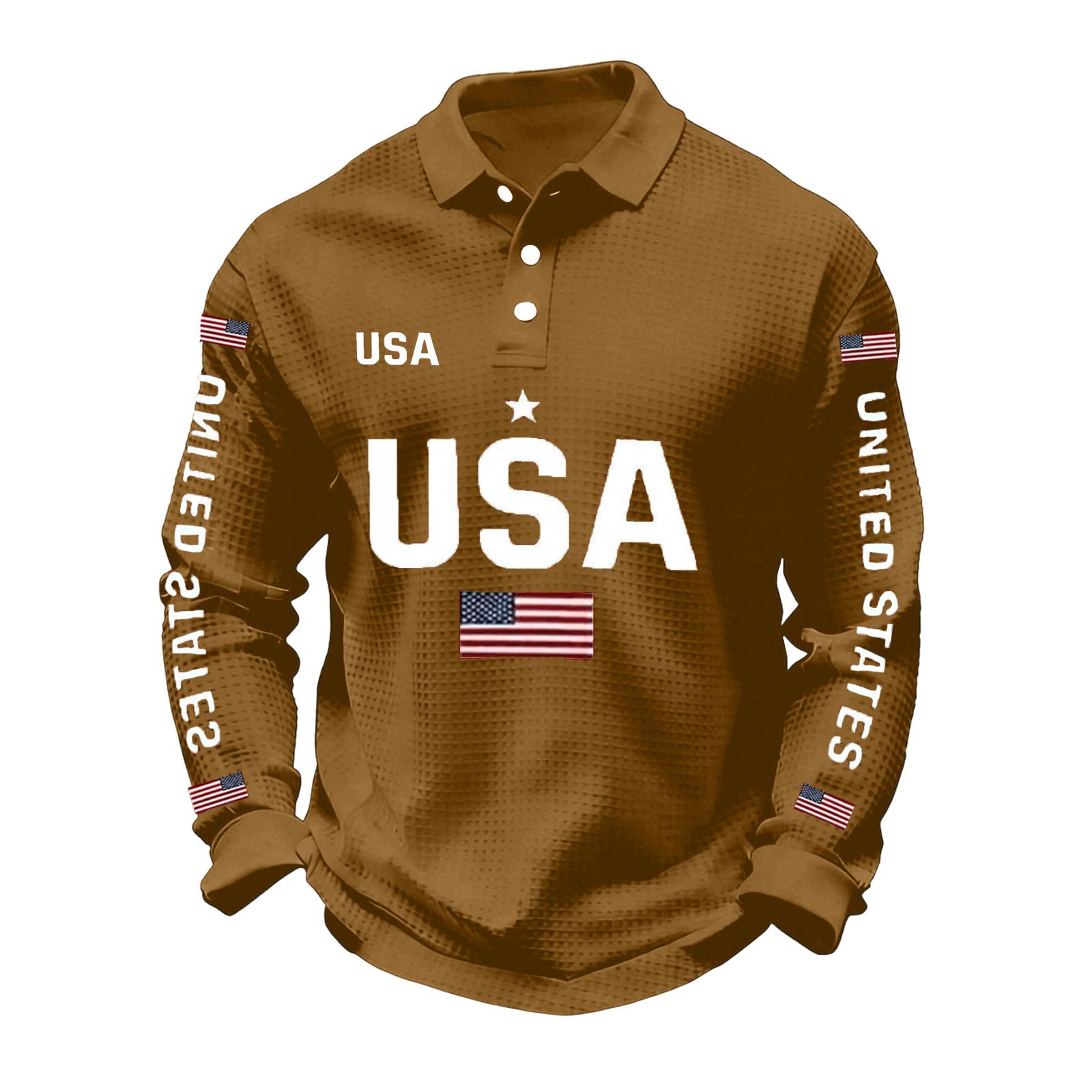 

Men s 250Th Anniversary Flag Print Casual Fabric Shirt Cross Patriotic Tee XXXXXL жовтий
