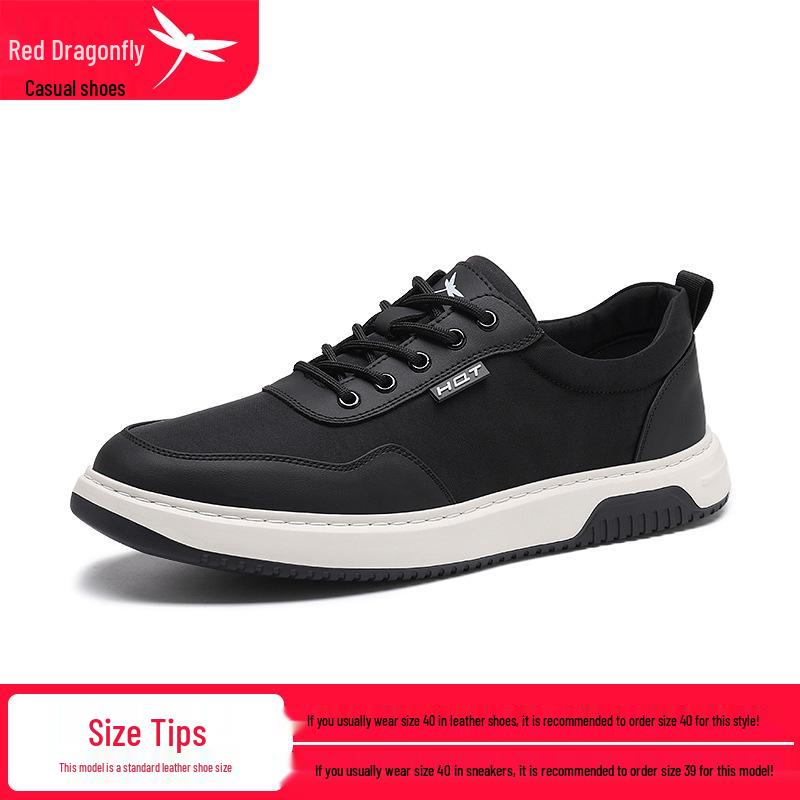 Red Dragonfly Men s Black Board Shoes: Versatile, Breathable, Non-slip Casual Summer Sneakers Size 44