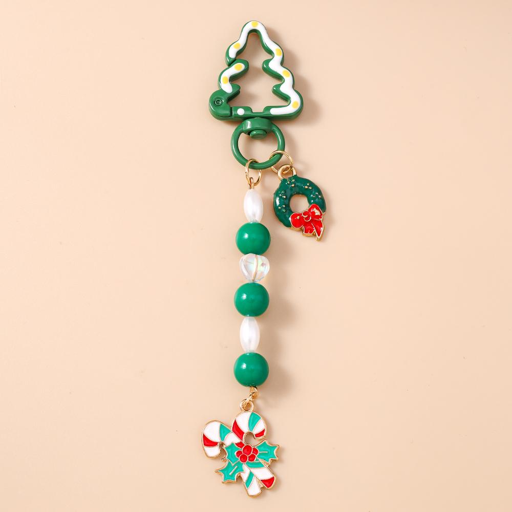 Fashion Christmas Keychain Women Girls Snowman Elk Key Ring Pendants for Handbag Decor DIY Key Chain New Year Gifts