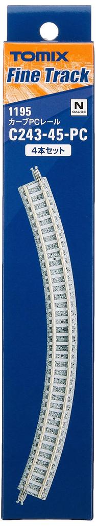 TOMIX N gauge curved PC rail F set 1195 Railway model supplies C243-45-PC 4-piece