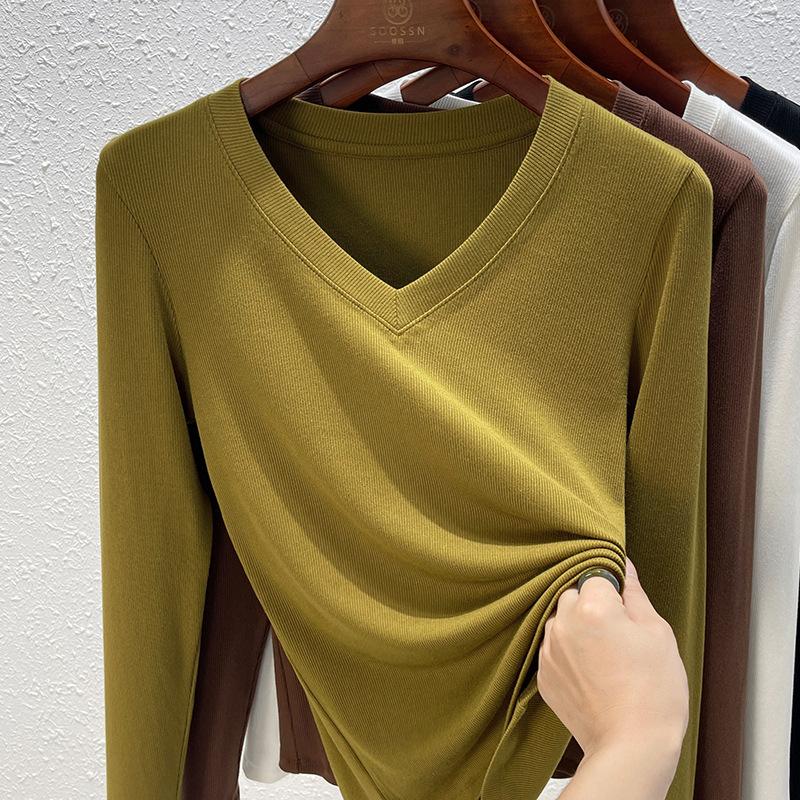 Black Women's Long-sleeved Summer New Half-sleeved Slim-fit T-shirt Simple Versatile Top Women