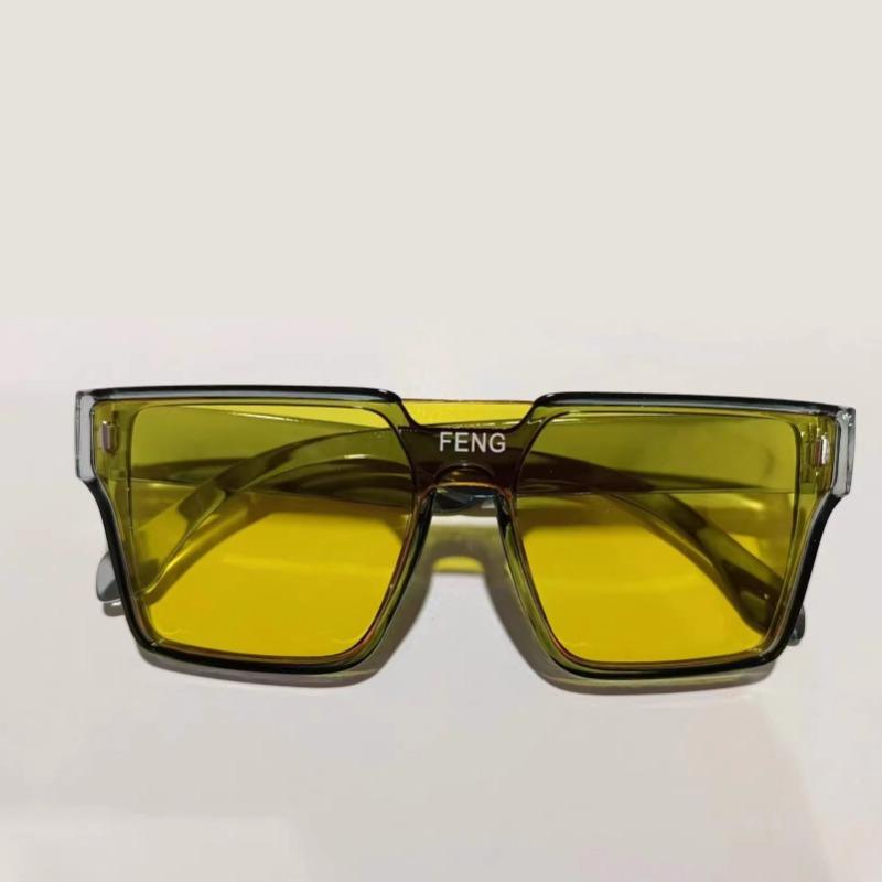 

Модні великі квадратні цільні сонцезахисні окуляри для жінок у стилі ретро для чоловіків Окуляри для водіння на відкритому повітрі UV400 для чоловіків у стилі панк сонцезахисні окуляри жовтий